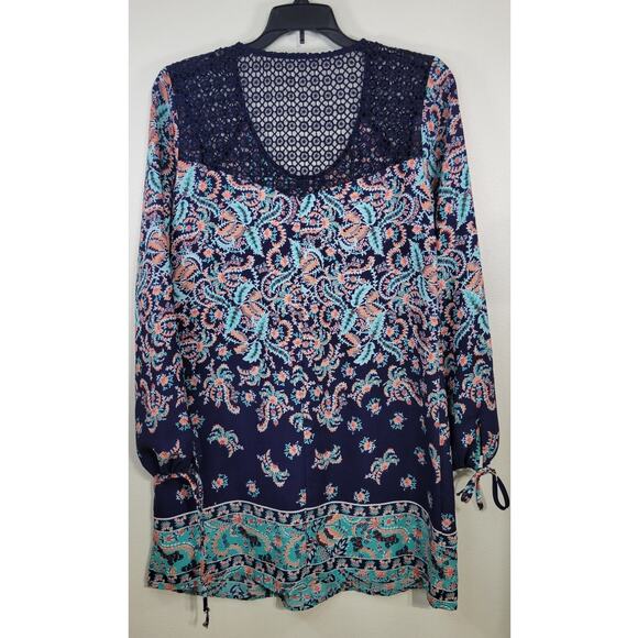 Sequin Hearts Dress Womens Small Midi Boho Cottage Core Peasant Whimsical Dress - Picture 1 of 7